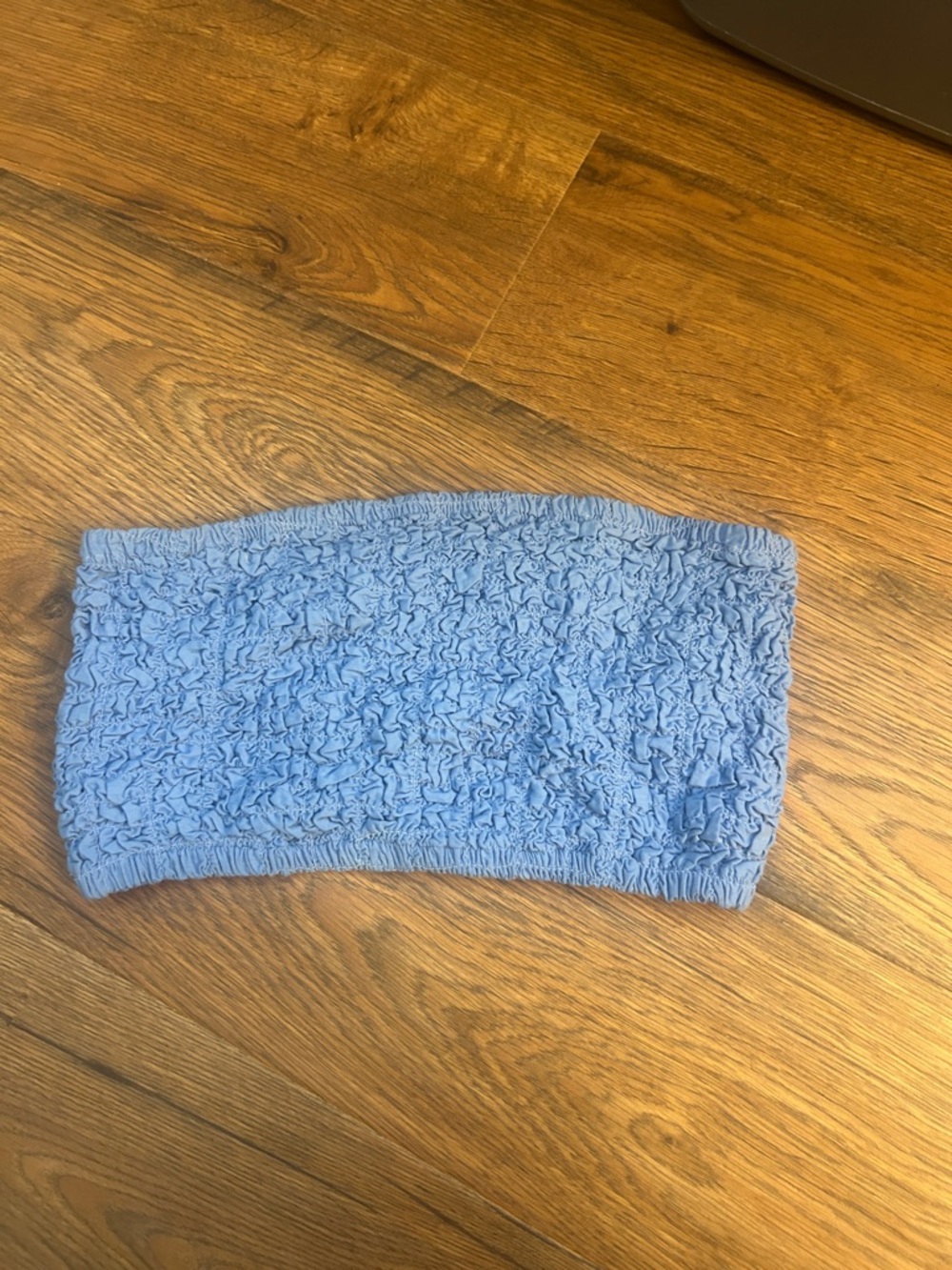 Cotton On Light Blue Smocked Tube Crop Top